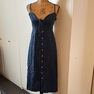 Faithfull the Brand Dark Blue Midi Dress